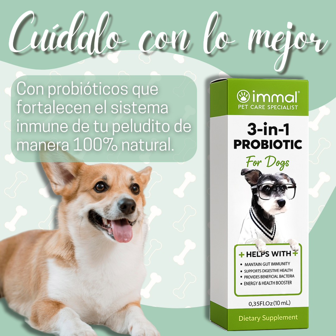 3-in-1 Probiotics for Dogs™ — Suplemento natural para tu perro.