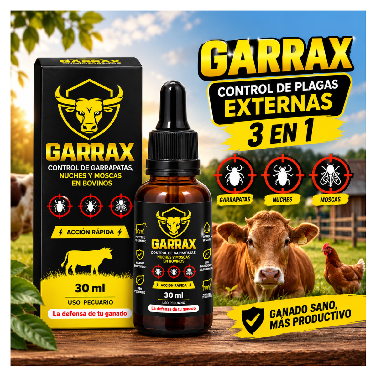 GARRAX, control de plagas externas 3 en 1™