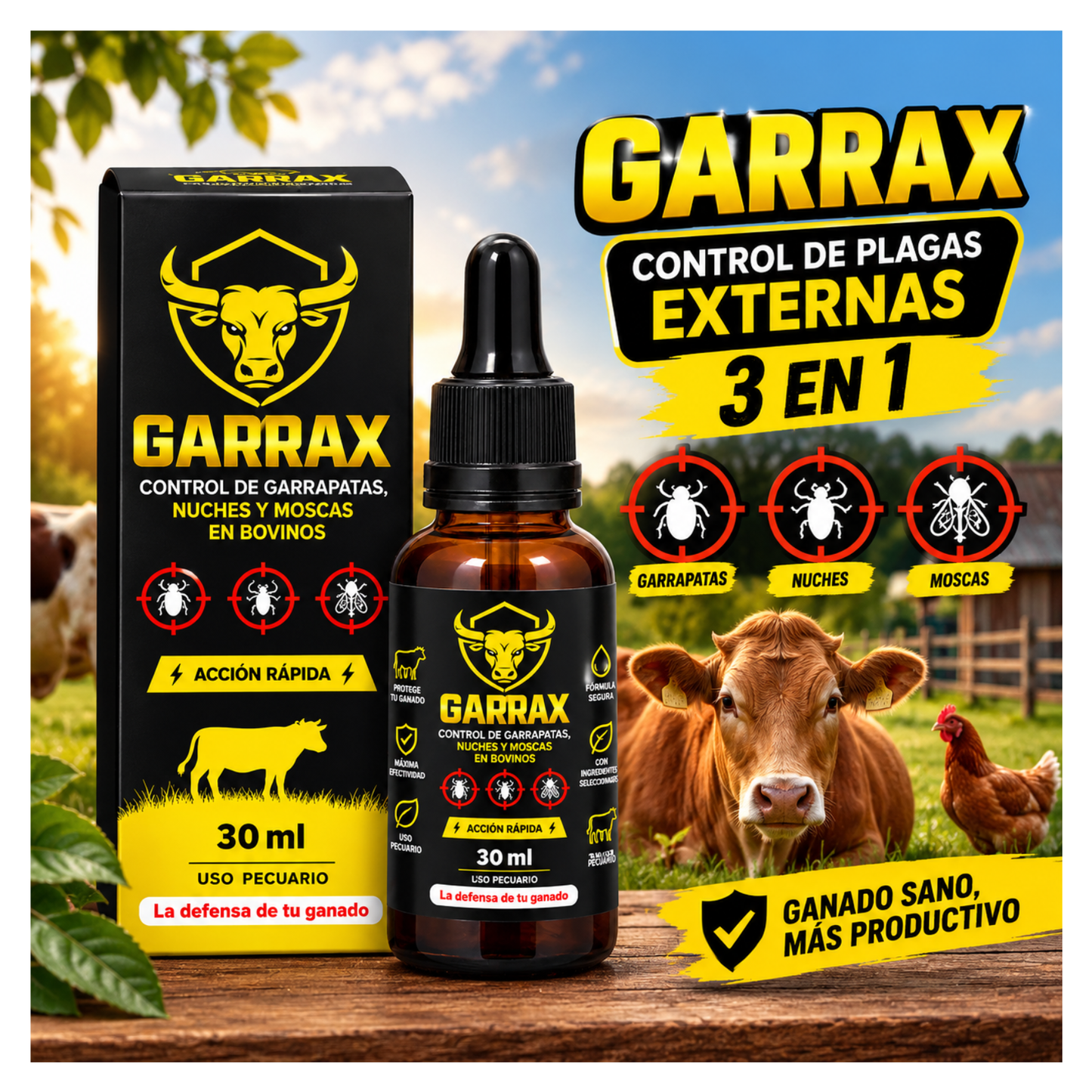 GARRAX, control de plagas externas 3 en 1™